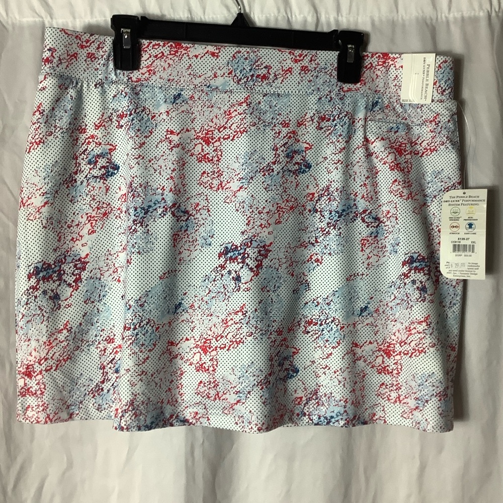 Pebble Beach Red and Blue Patterned Golf Skirt